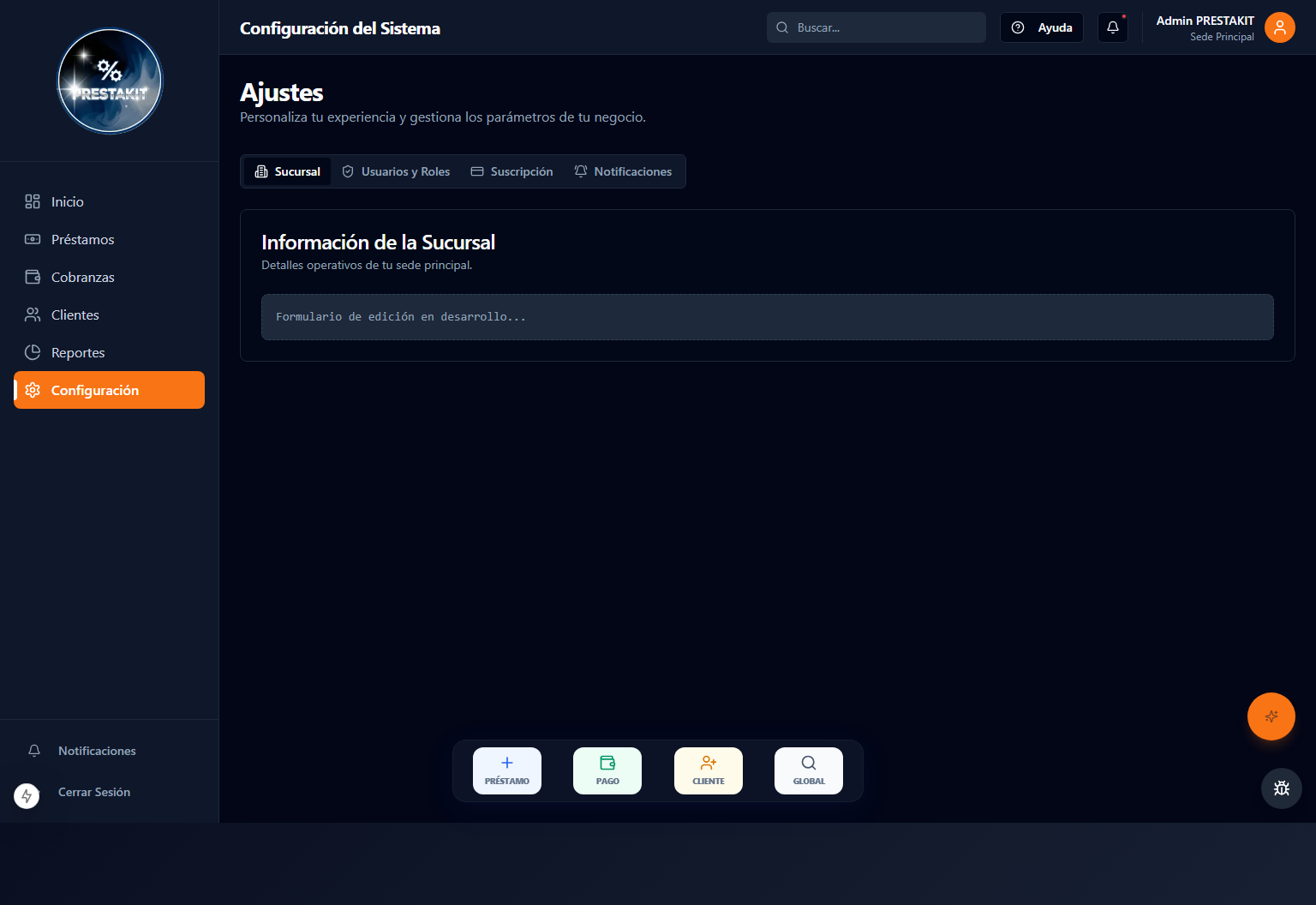 Configuración de la plataforma